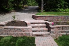 Interlocking brick retaining wall and landscaping north bay ontario 3