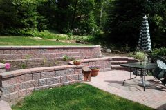 Interlocking brick retaining wall and landscaping north bay ontario